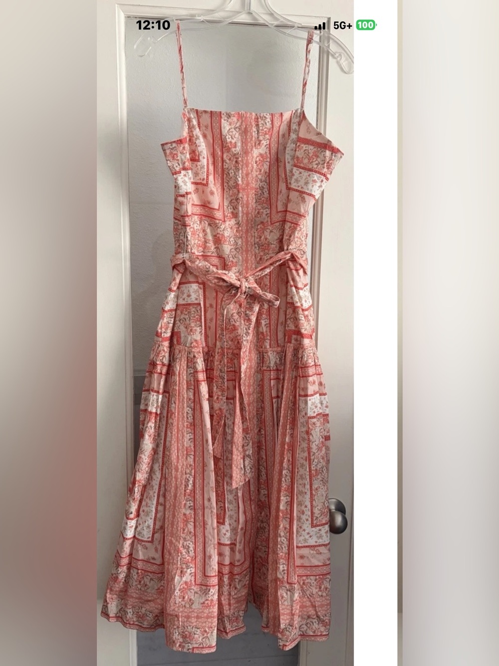 ANTONIO MELANI Pink Paisley-Print Maxi Dress with Tie Waist